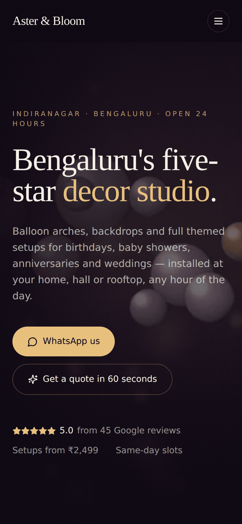 A local business site built by befound.labs, shown on a phone